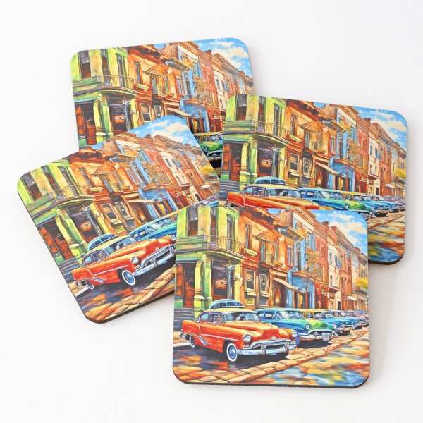 Item preview, Vintage Car Art Painting designed and sold by Health And Fitness Posts e-Store.