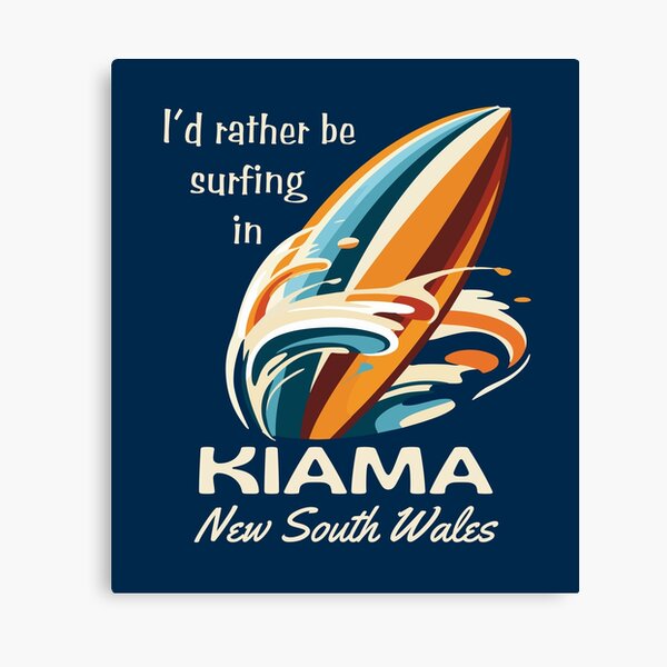 Item preview, Retro-Style I'd Rather Be Surfing in Kiama, New South Wales, Australia designed and sold by SurfingLocales.