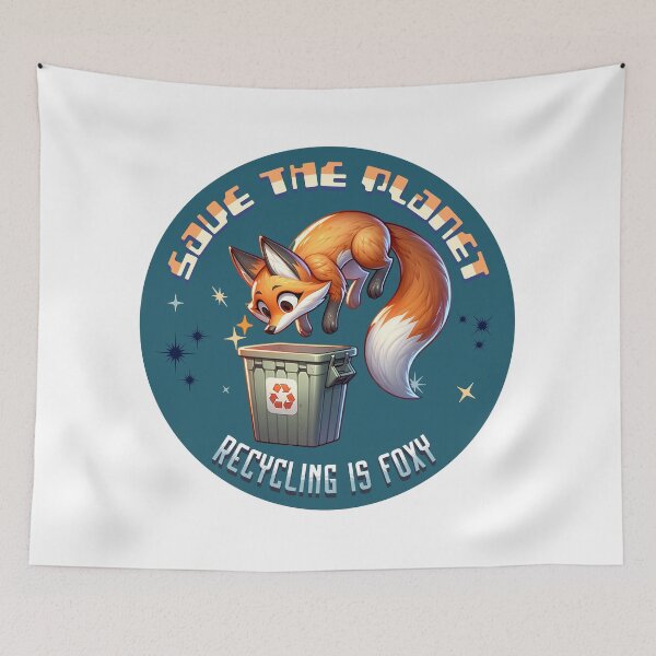 Item preview, Recycling is Foxy Save the Planet Fox designed and sold by PG Illustration.