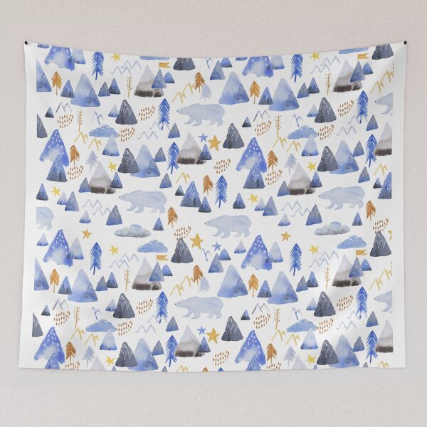 Item preview, mountains and polar bears designed and sold by Kimmygowland.