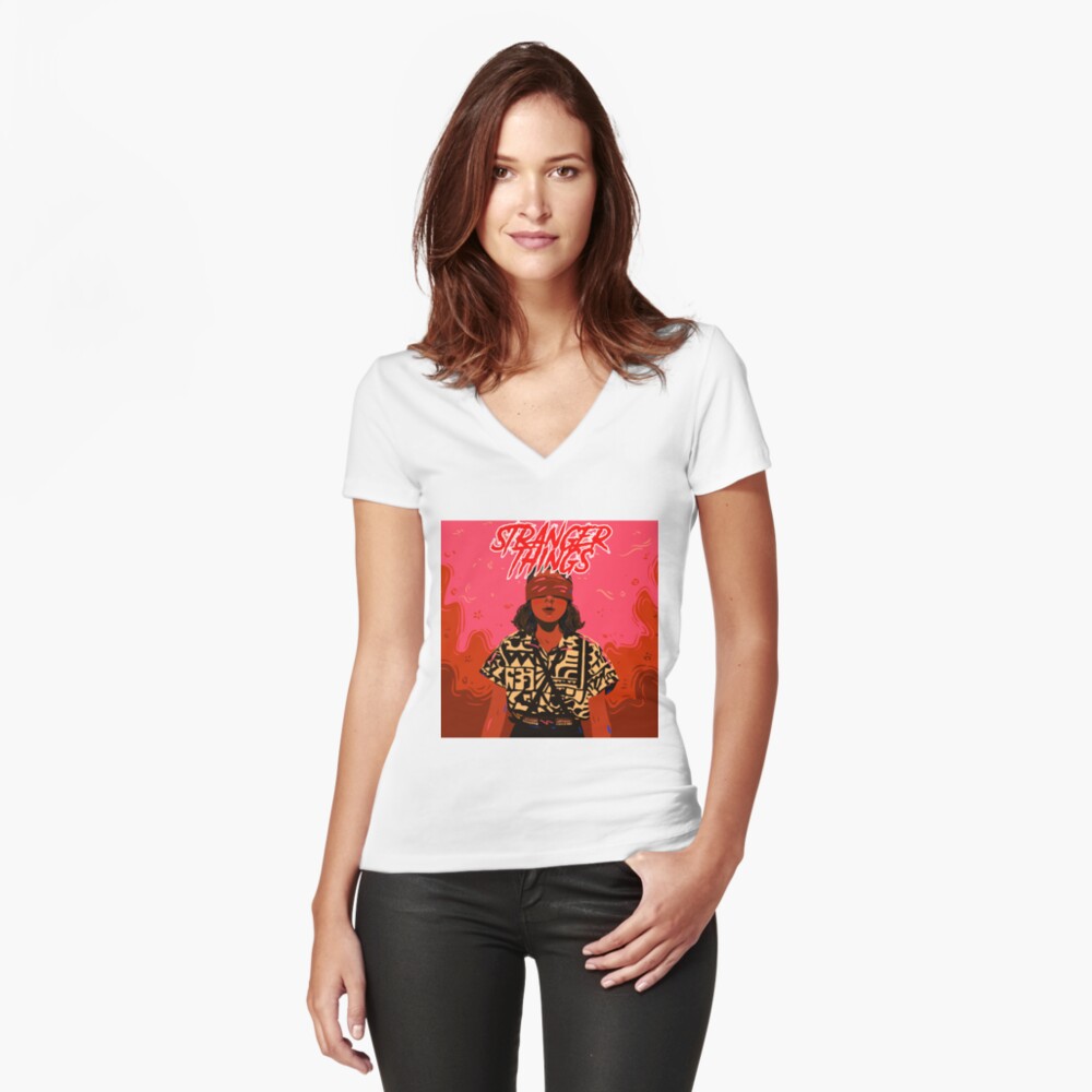 Item preview, Fitted V-Neck T-Shirt designed and sold by Jestermuffle.