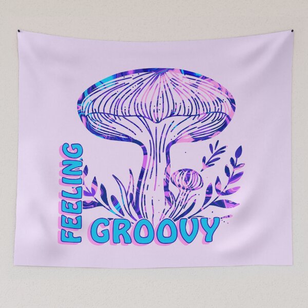 Item preview, “Feeling Groovy” Purple and Blue Psychedelic Mushroom designed and sold by MptR.