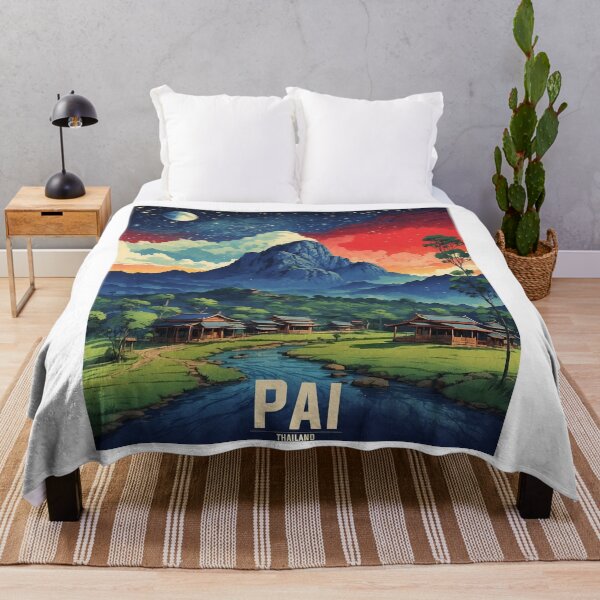 Item preview, Pai Thailand Starry Night Vintage Tourism designed and sold by TravelersGems.