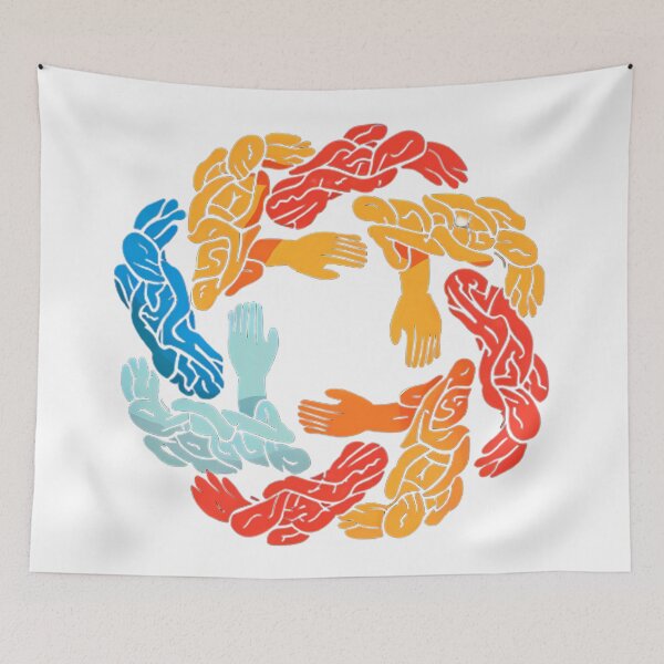 Item preview, “Circle of Unity: Interlocked Hands” designed and sold by Art-Vortex-fr.