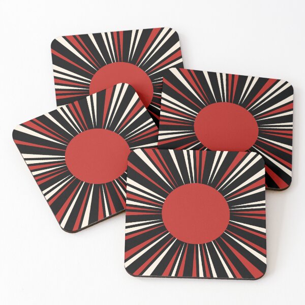 Item preview, Bold Retro Sun Red Black Cream designed and sold by kierkegaard.