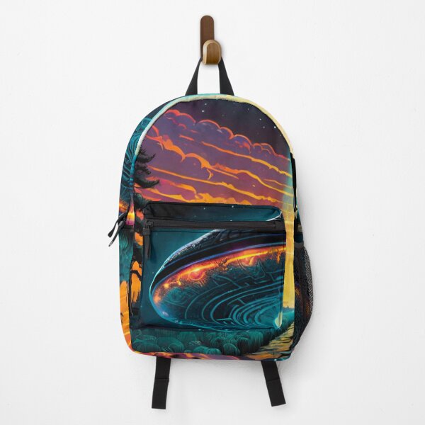 Item preview, Lonely Abduction: Man Walking the Lonely Road Encounters UFO designed and sold by GrizzlyCollective.