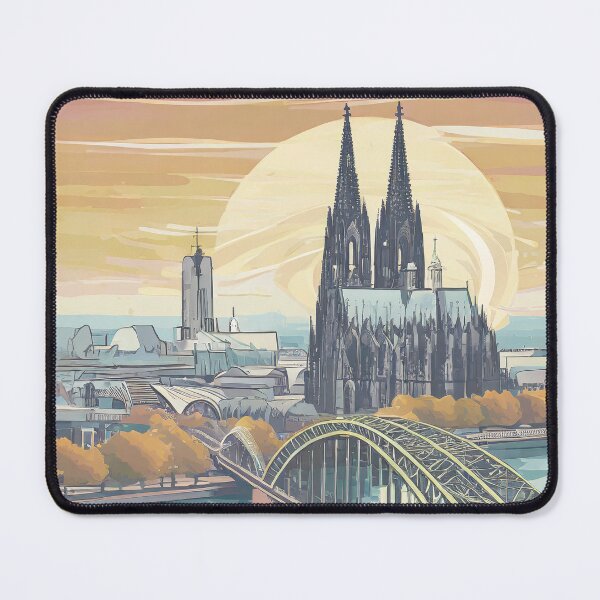 Item preview, Vintage Minimal Retro Cologne Travel Poster - Sunset Panorama designed and sold by pod24.