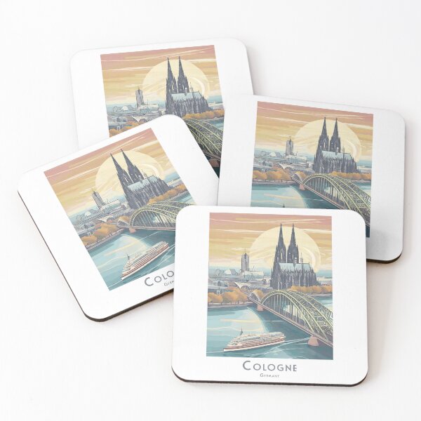 Item preview,  Vintage Minimal Retro Cologne Travel Poster - Sunset Panorama designed and sold by pod24.
