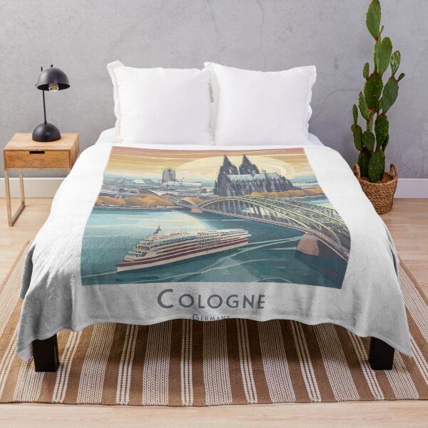 Item preview, Vintage Minimal Retro Cologne Travel Poster - Sunset Panorama designed and sold by pod24.