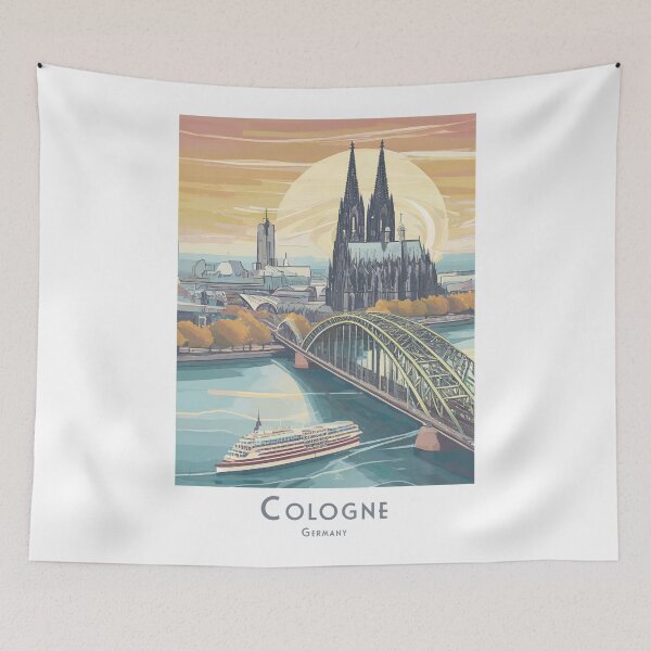 Item preview,  Vintage Minimal Retro Cologne Travel Poster - Sunset Panorama designed and sold by pod24.