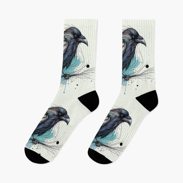 Item preview, Black Raven, Blue Turquoise Blur Water Colour designed and sold by Gaborai.