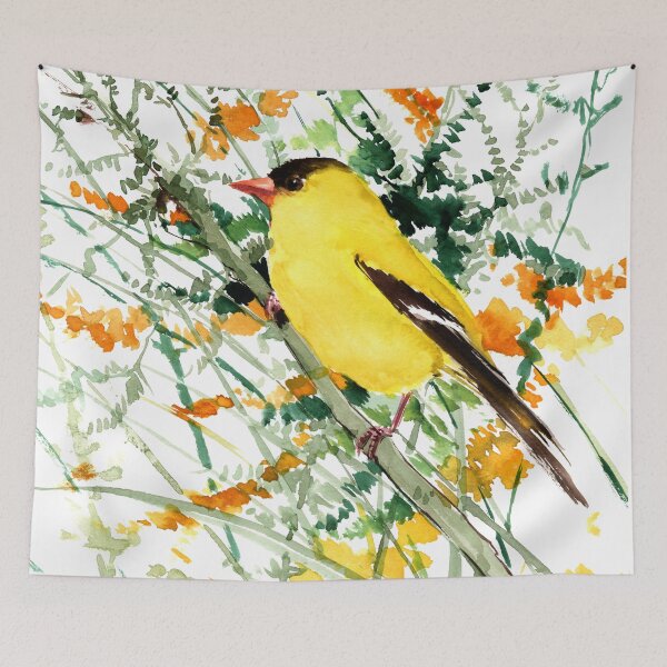Item preview, American Goldfinch and Wild Plants designed and sold by surenart.