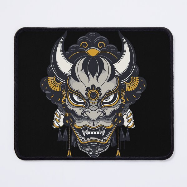 Item preview, Creepy Oni Mask Tattoo Style Collection: Minimalist Vector Art designed and sold by CanvasCult.