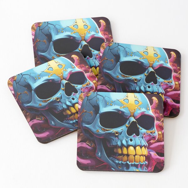 Item preview, The colored skull designed and sold by TrendyTextiles.