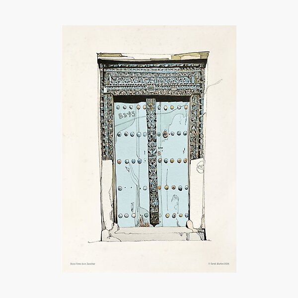 Item preview, Zanzibar blue door designed and sold by sarahmarkes.