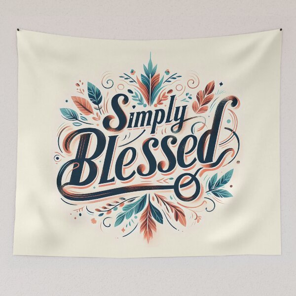 Item preview, Simply blessed, typography designed and sold by maxmaj.