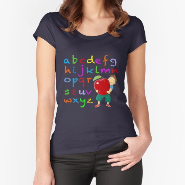 Chalkboard Alphabet Fitted Scoop T-Shirt