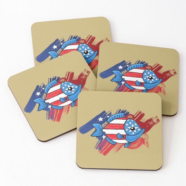 Item preview, Outdoors Freedom Fish Independence Day Holiday gift Frit-Tees designed and sold by Shean Fritts.