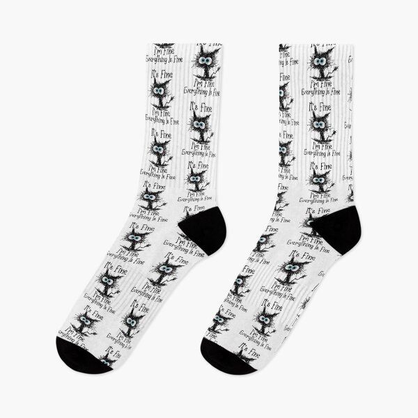 Item preview, Its Fine Im Fine Everything Is Fine Funny Black Cat designed and sold by BanBay.