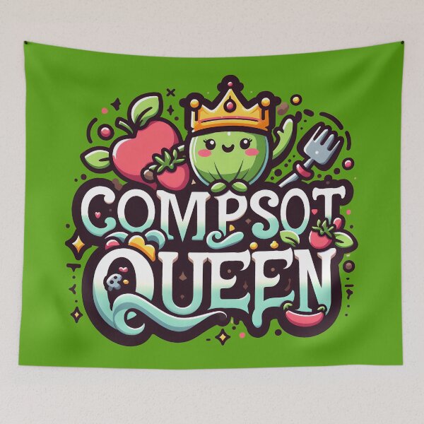 Item preview, Compost Queen, typography, PUN designed and sold by maxmaj.