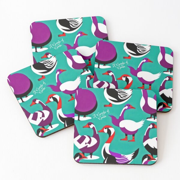 Item preview, A Gaggle of Geese colourful Scandinavian-inspired vintage design designed and sold by saywhatcreative.