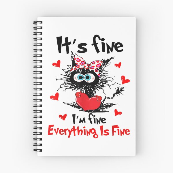 Item preview, Its Fine Im Fine Everything Is Fine Funny Black Cat designed and sold by BanBay.