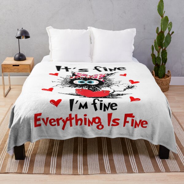 Item preview, Its Fine Im Fine Everything Is Fine Funny Black Cat designed and sold by BanBay.