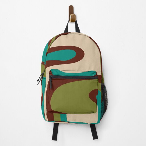 Item preview, Retro Copacetic Abstract in Mid Mod Olive Green, Maroon, and Turquoise Teal designed and sold by kierkegaard.