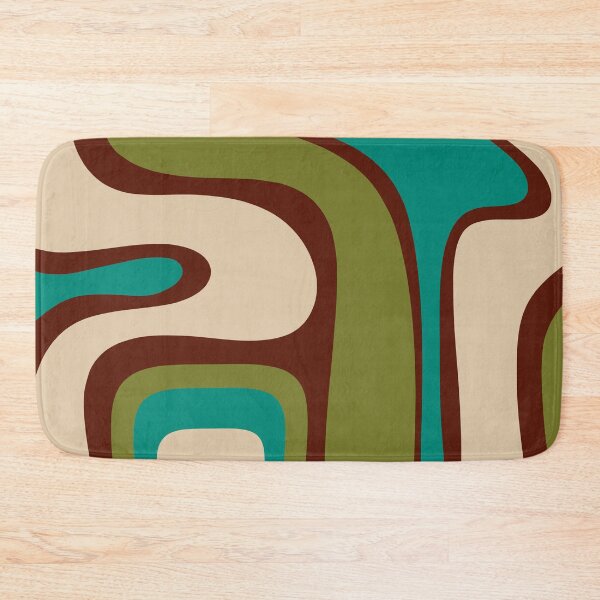 Item preview, Retro Copacetic Abstract in Mid Mod Olive Green, Maroon, and Turquoise Teal designed and sold by kierkegaard.