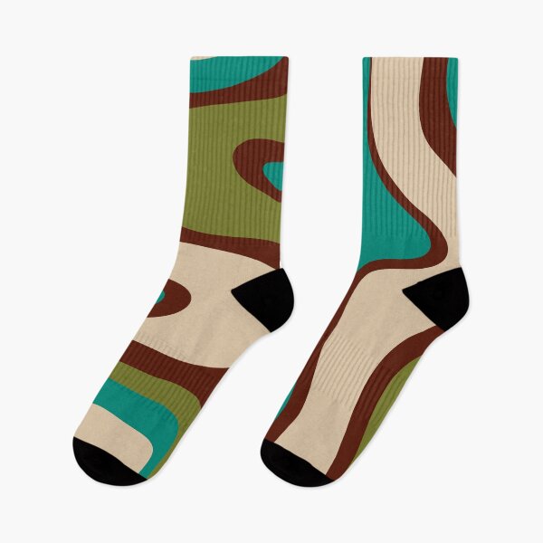 Item preview, Retro Copacetic Abstract in Mid Mod Olive Green, Maroon, and Turquoise Teal designed and sold by kierkegaard.