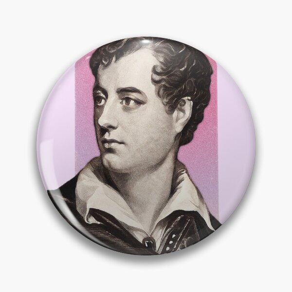 Item preview, English Poet Lord Byron - pink - illustration  designed and sold by Litstoy.