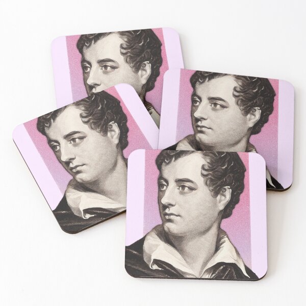Item preview, English Poet Lord Byron - pink - illustration  designed and sold by Litstoy.