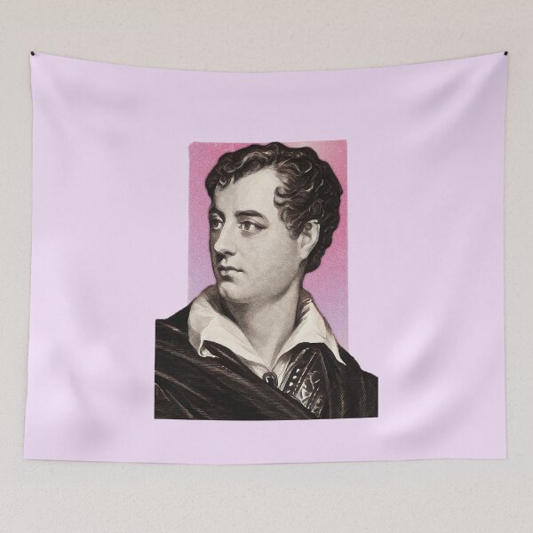 Item preview, English Poet Lord Byron - pink - illustration  designed and sold by Litstoy.