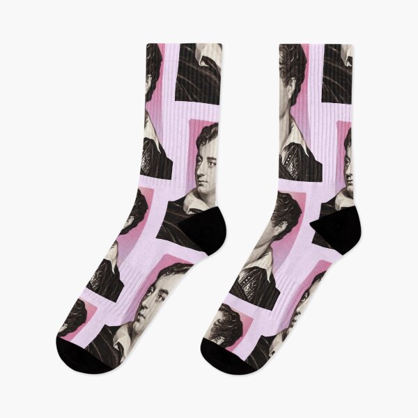Item preview, English Poet Lord Byron - pink - illustration  designed and sold by Litstoy.
