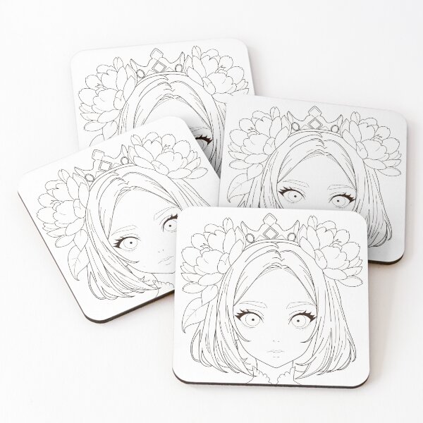 Item preview, Anime peony princess line drawing  designed and sold by megami-dreams.