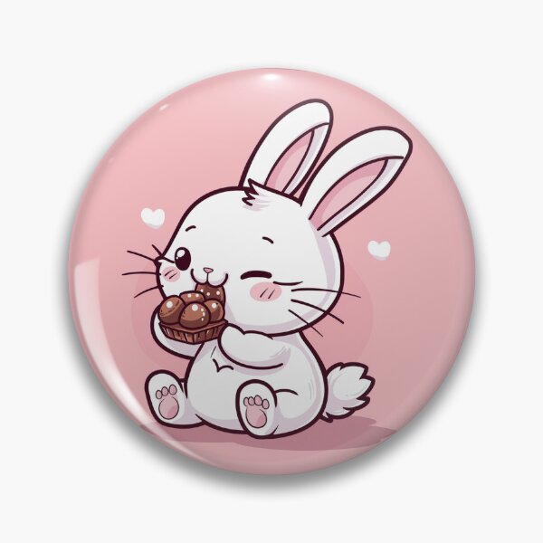 Item preview, White Cute Bunny Eat Chocolate designed and sold by KawaiiArtStyle.