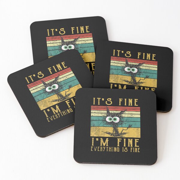 Item preview, Its Fine Im Fine Everything Is Fine Funny Black Cat designed and sold by BanBay.