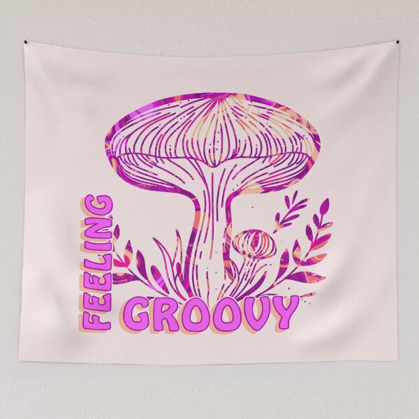 Item preview, Copy of “Feeling Groovy” Pink & Orange Psychedelic Mushroom designed and sold by MptR.