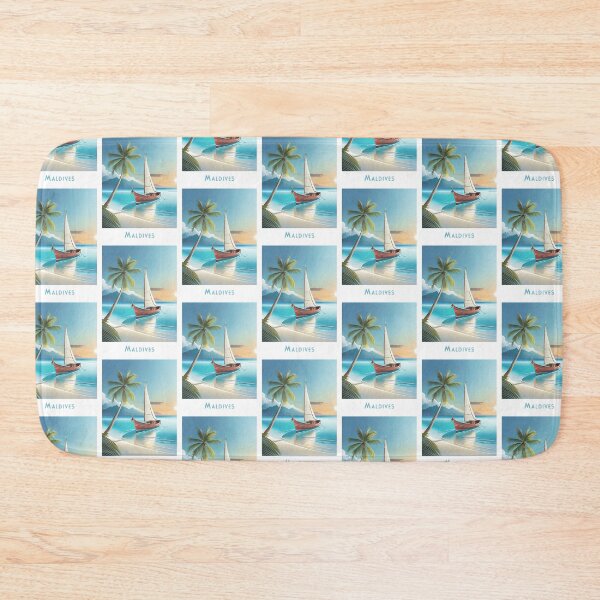 Item preview, Vintage Travel Poster - Minimalist Retro Maldives Design designed and sold by pod24.