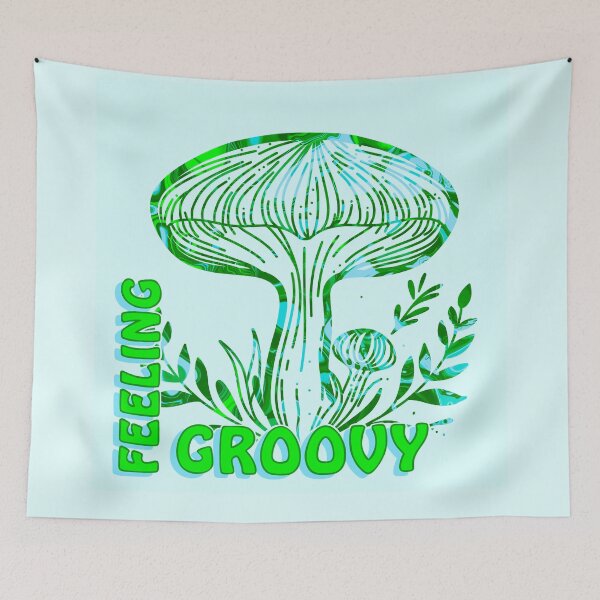 Item preview, Copy of “Feeling Groovy” Green & Blue Psychedelic Mushroom designed and sold by MptR.