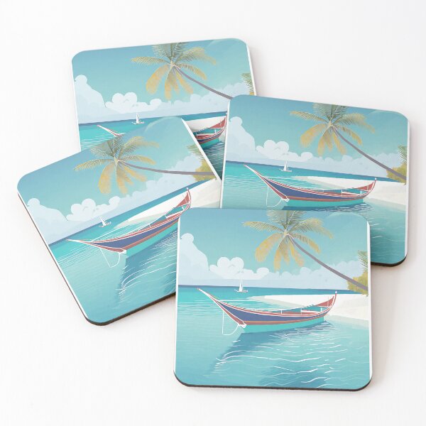 Item preview, Vintage Maldives Travel Poster - Minimalist Retro Design designed and sold by pod24.