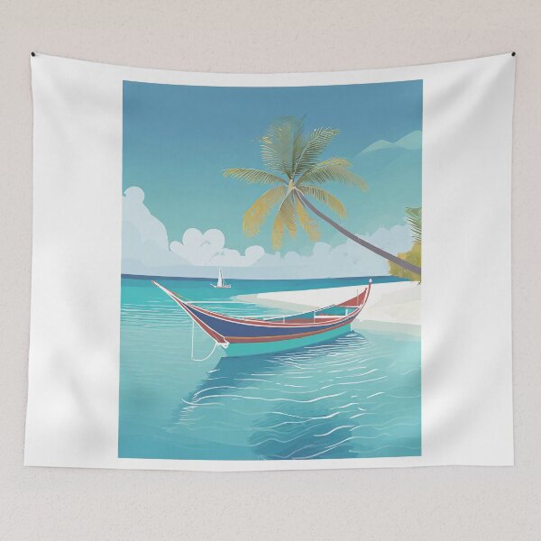 Item preview, Vintage Maldives Travel Poster - Minimalist Retro Design designed and sold by pod24.