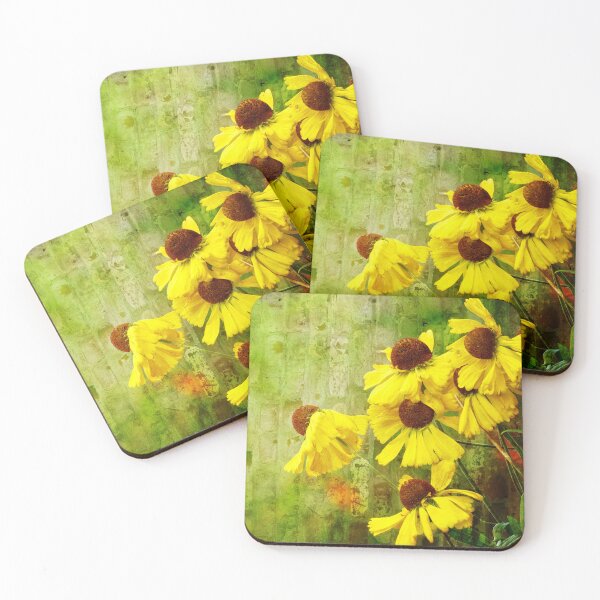 Item preview, Yellow Helenium with textured background designed and sold by RosRidleyPhoto.