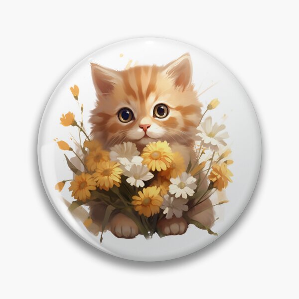 Aperçu de l'œuvre Chaton doux en fleurs créée et vendue par BeaGraphicsDesign.