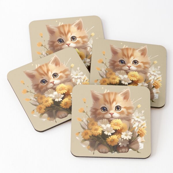 Item preview, Sweet kitten in flowers designed and sold by BeaGraphicsDesign.