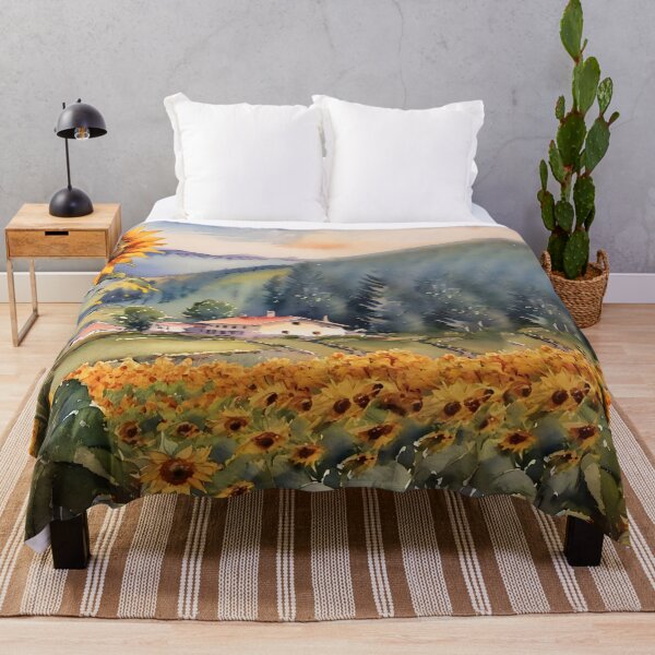 Item preview, Sunflower Serenity: Vibrant Field of Girasoles in Watercolor designed and sold by MarinaFila.