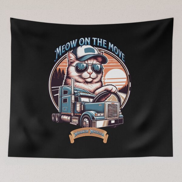 Item preview, Cat Trucker Meow on the Move designed and sold by ARCreati0ns.