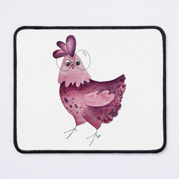 Item preview, Chicken Wearing Glasses Watercolor Painting designed and sold by Hannah Smolensky.