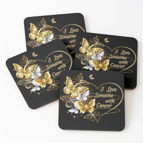 Item preview, I love someone with cancer Butterflies and golden heart designed and sold by martindesignden.