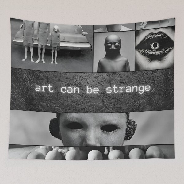 Item preview, ART can be strange, composition of creepy graphics, black and white designed and sold by silent-violin.